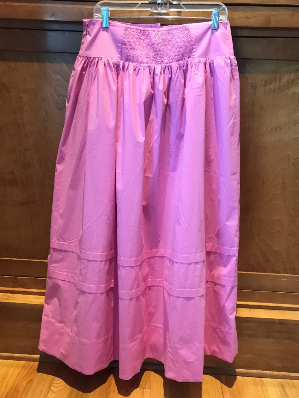 MAEVE BOHO-CHIC PINK BUTTON WAIST FLOWY MIDI SKIRT - Picture 14 of 15